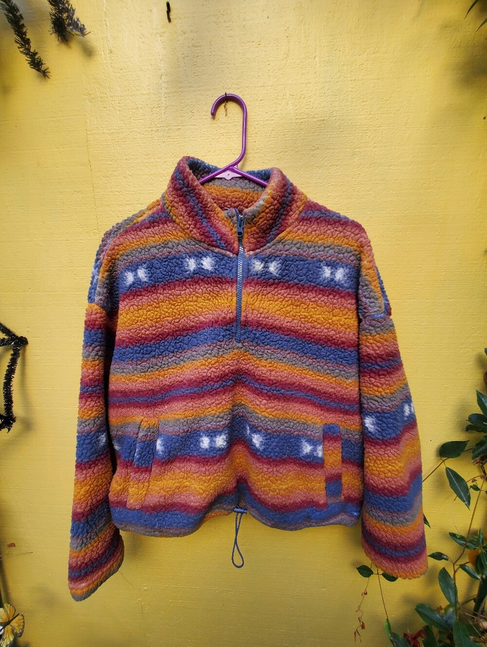 Multicolor Sherpa Half-Zip Jacket